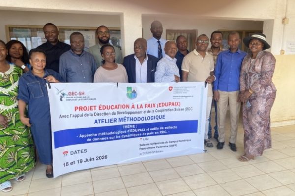 RDC : Face aux crises multiples, le GEC-SH avec l’appui de la Coopération Suisse lance le « Projet d’Éducation à la Paix » dans des écoles
